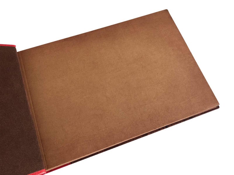 LINKEDWIN Our Adventure Book, Leather Cover with Convex Words, Up Themed Vintage Scrapbook Album, Wedding Guest Book, 11.6 x 7.5 inch, Retro Craft Cardstock, 60 Pages - Image 3